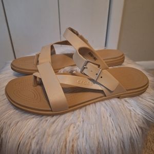 Tan crocs sandals